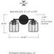 Harmon 2 Light 15 inch Matte Black Vanity Light Wall Light