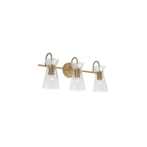 Mila 3 Light 24 inch Aged Brass Vanity Light Wall Light