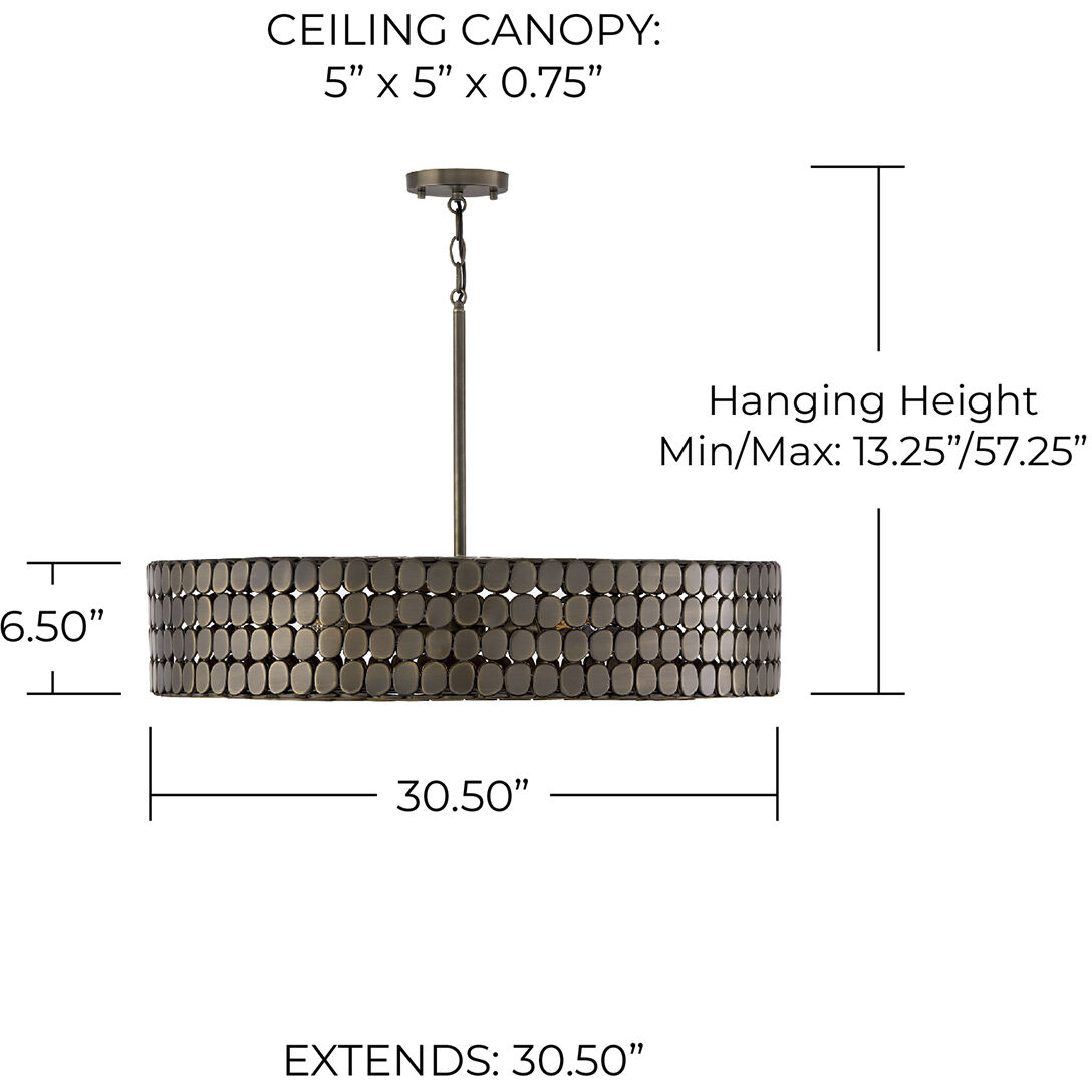 Eliana 4 Light 30.5 inch Dark Brass Chandelier Ceiling Light