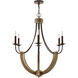 Tybee 6 Light 30 inch Nordic Grey Chandelier Ceiling Light