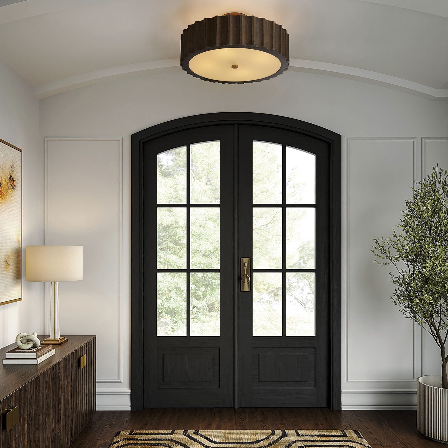 Cody 4 Light 20 inch Matte Brass Semi-Flush Mount Ceiling Light