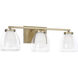 Joss 3 Light 25.5 inch Aged Brass Vanity Light Wall Light