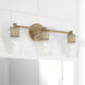 Beau 3 Light 24 inch Aged Brass Vanity Light Wall Light