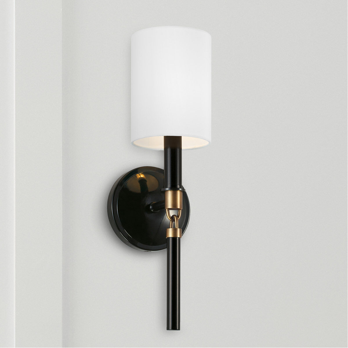Beckham 1 Light 5 inch Glossy Black and Aged Brass Sconce Wall Light