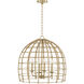 Wren 4 Light 23 inch Matte Brass Pendant Ceiling Light