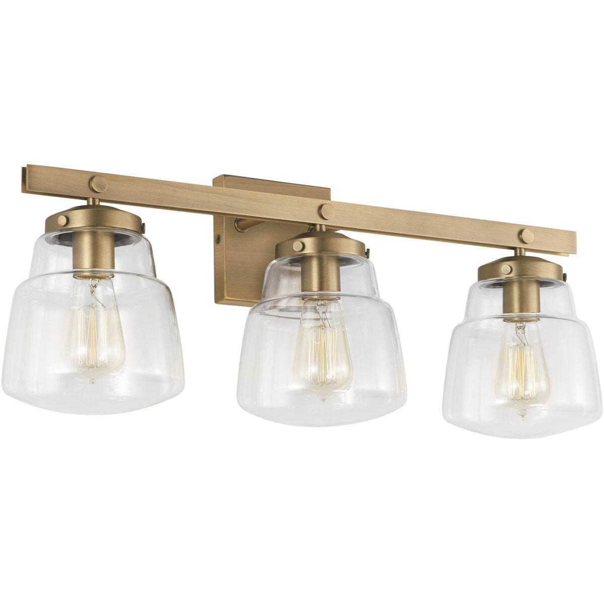 Aged brass store vanity light