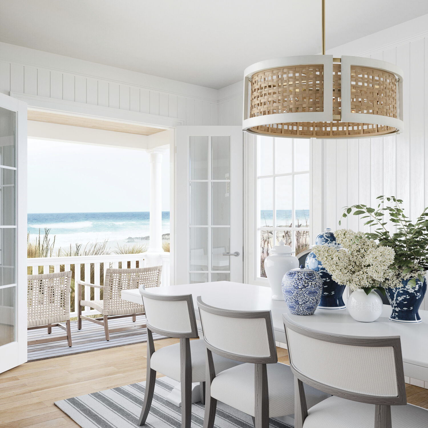 Lola 6 Light 30 inch Flat White and Matte Brass Chandelier Ceiling Light