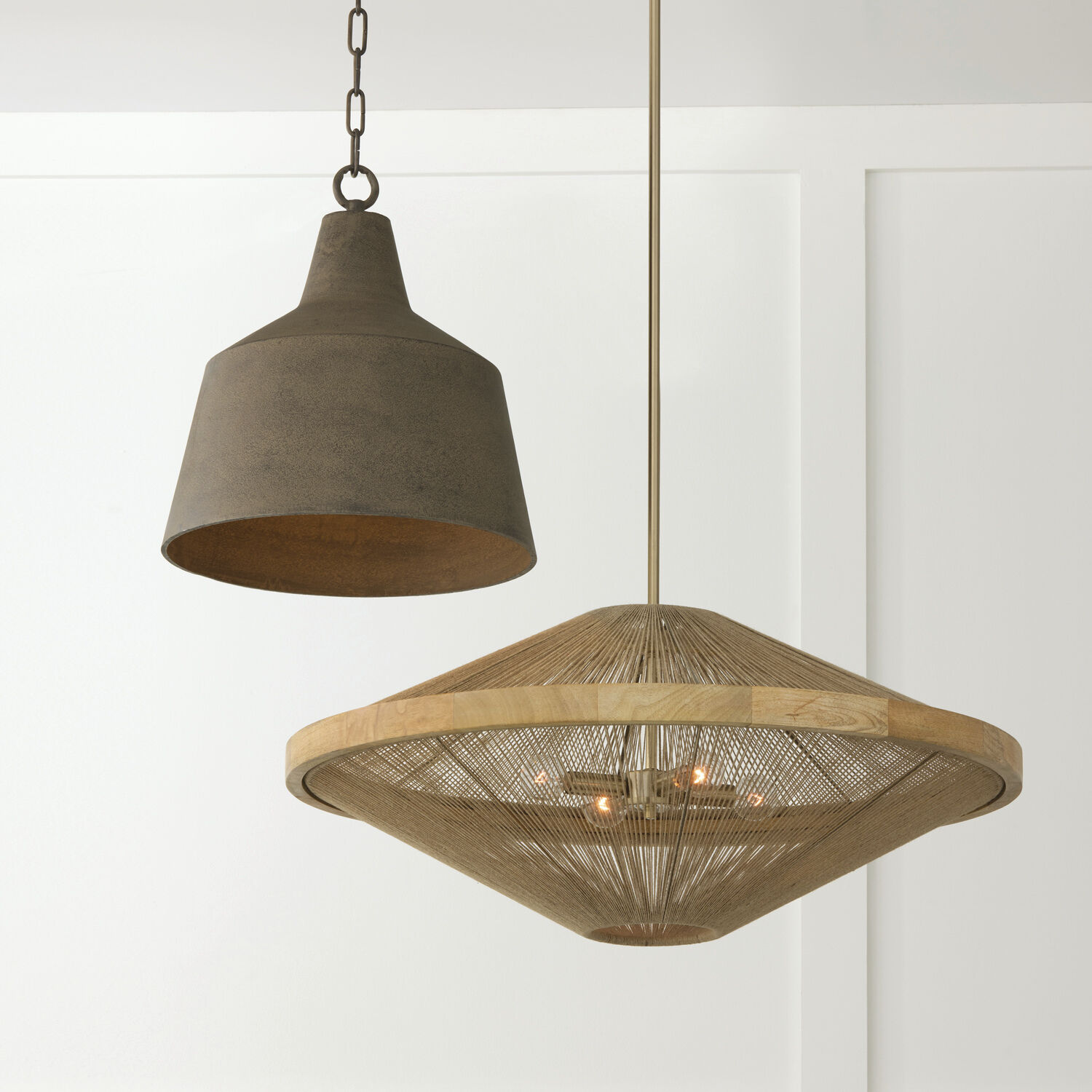 Maya 4 Light 31 inch Matte Brass Pendant Ceiling Light