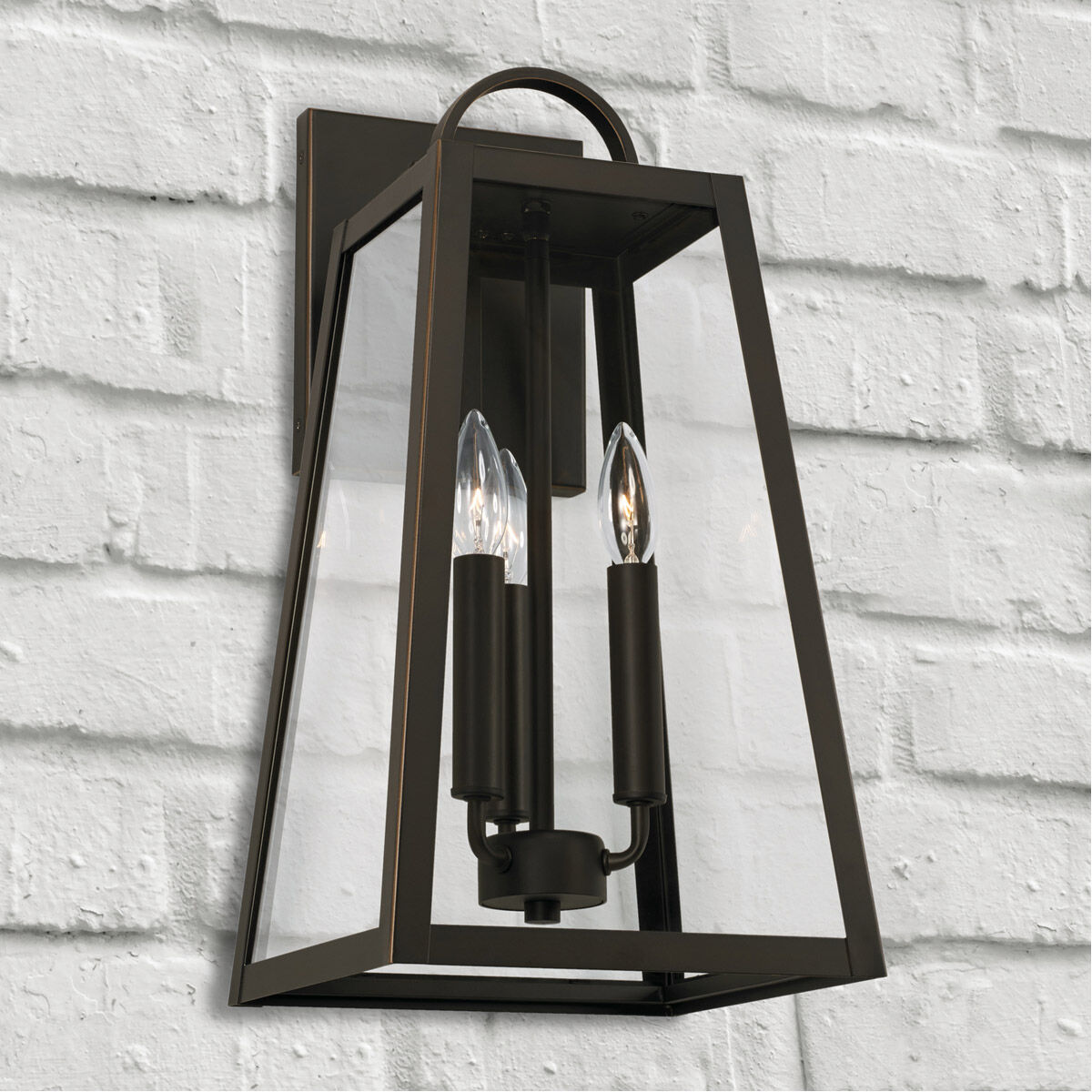 Leighton 3 Light 20 inch Oiled Bronze Outdoor Wall Lantern