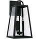 Capital Lighting Leighton 3 Light 20 inch Black Outdoor Wall Lantern 943732BK - Open Box