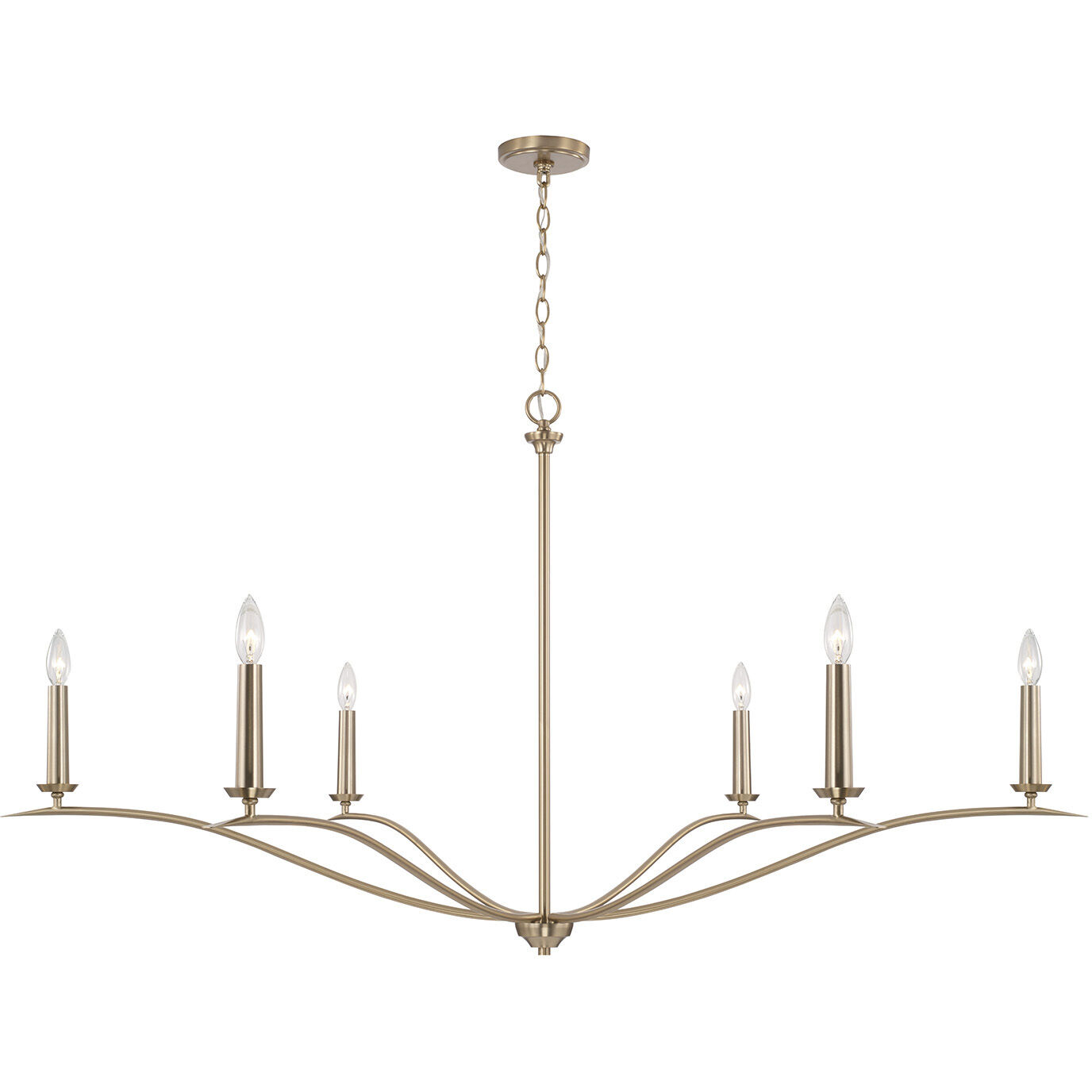 Grady 6 Light 57 inch Matte Brass Chandelier Ceiling Light