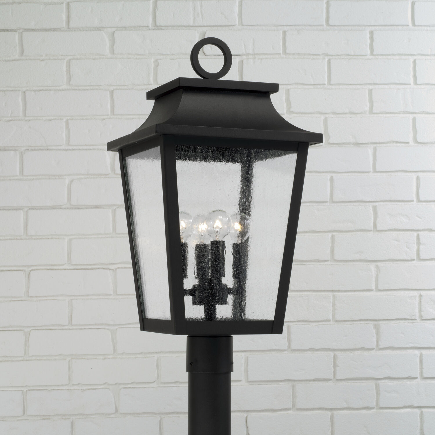 Chandler 4 Light 23.75 inch Black Outdoor Post Lantern