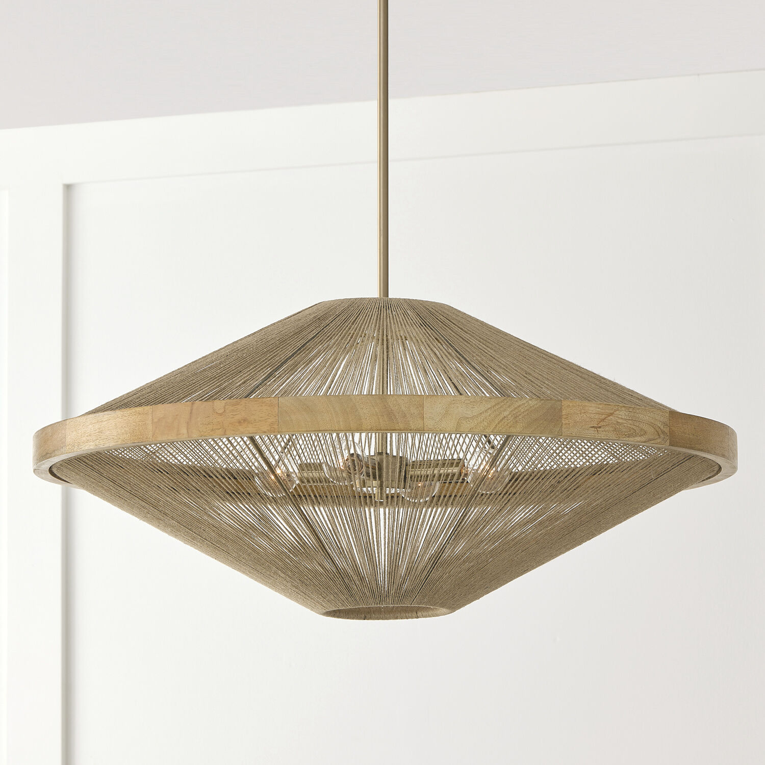 Maya 4 Light 31 inch Matte Brass Pendant Ceiling Light