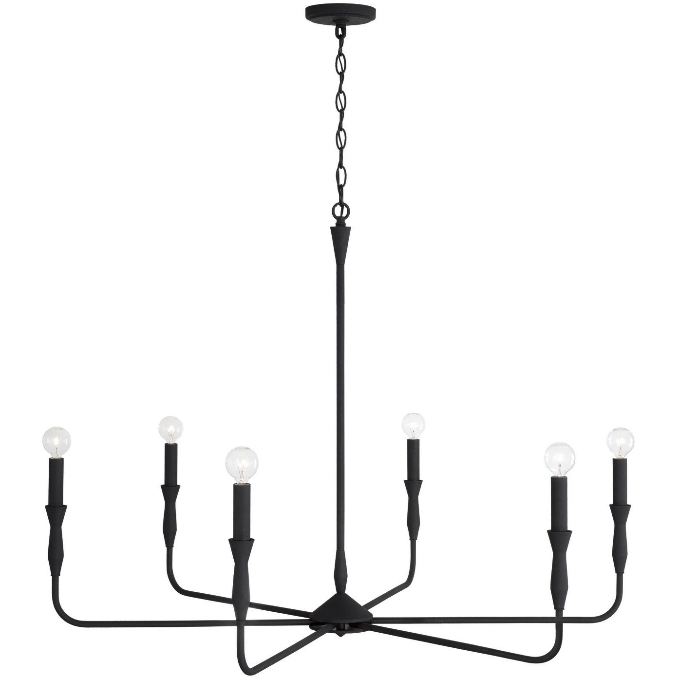 Paloma 6 Light 41 inch Textured Black Chandelier Ceiling Light