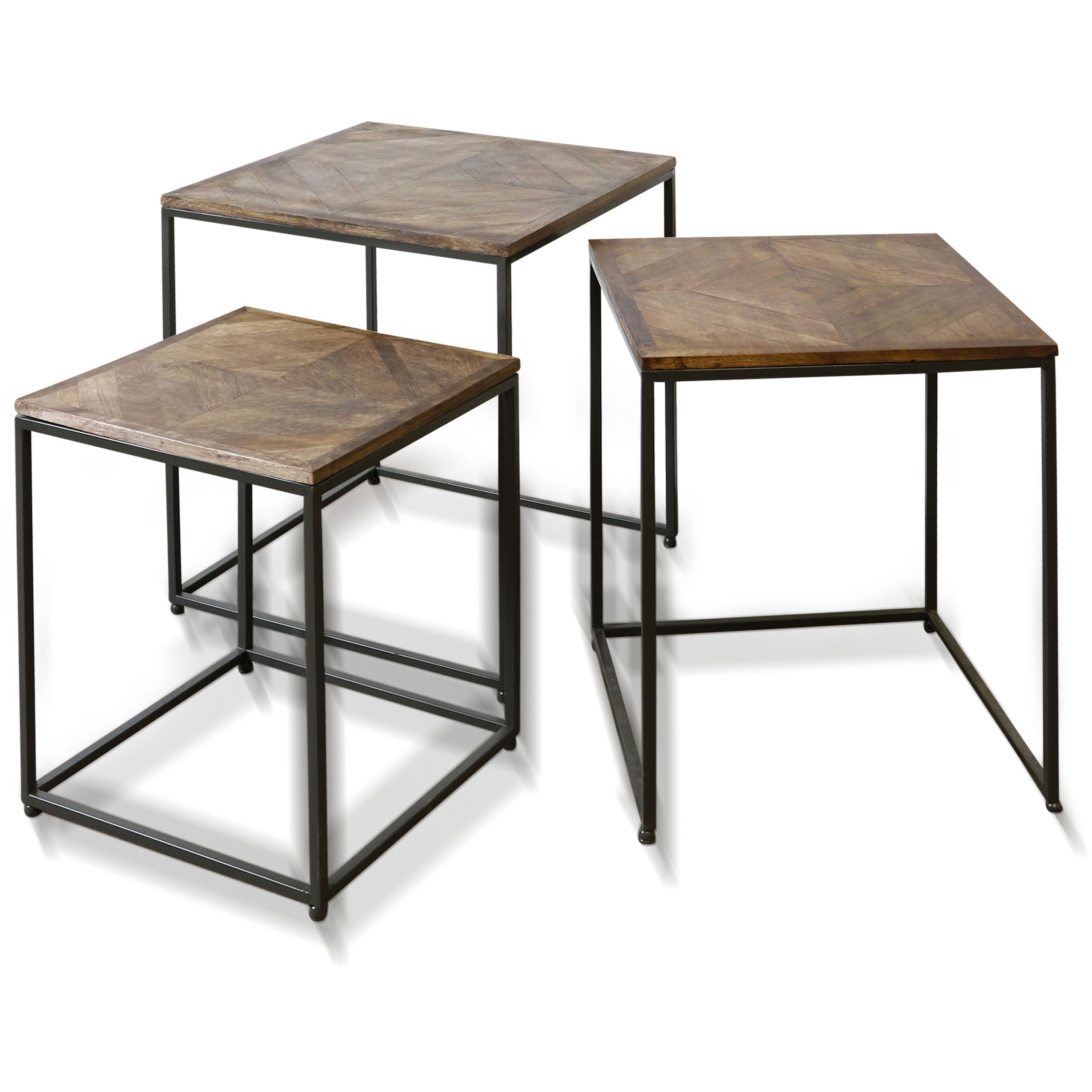 Logan 21 X 18 inch Natural Dark Wood Nested Side Tables