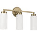 Alyssa 3 Light 19 inch Aged Brass Vanity Light Wall Light