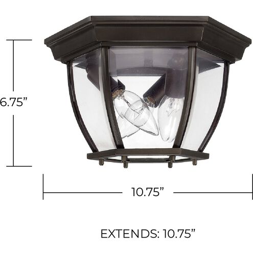 Outdoor 3 Light 11 inch Old Bronze Outdoor Flush Mount