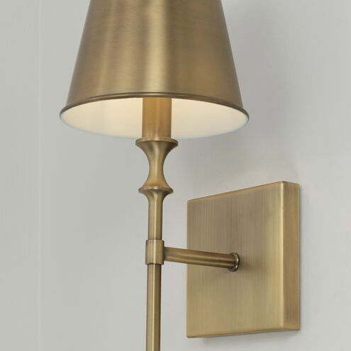 Whitney 1 Light 6.5 inch Aged Brass Sconce Wall Light