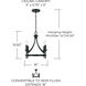 Peyton 4 Light 16 inch Matte Black Semi-Flush Mount Ceiling Light, Convertible Dual Mount