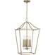 Grady 4 Light 15.75 inch Matte Brass Foyer Ceiling Light