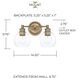Mid Century 2 Light 15 inch Aged Brass Vanity Light Wall Light