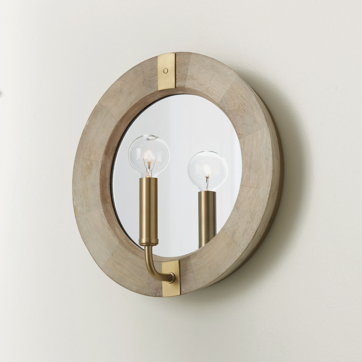 Finn 1 Light 12 inch White Wash and Matte Brass Sconce Wall Light