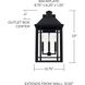 Braden 3 Light 23 inch Black Outdoor Wall Lantern