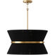 Cecilia 8 Light 24 inch Black Rope and Patinaed Brass Pendant Ceiling Light