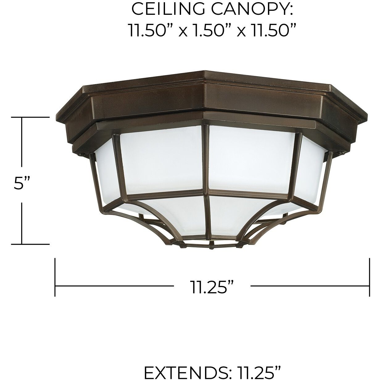 Outdoor 2 Light 11 inch Old Bronze Outdoor Flush Mount