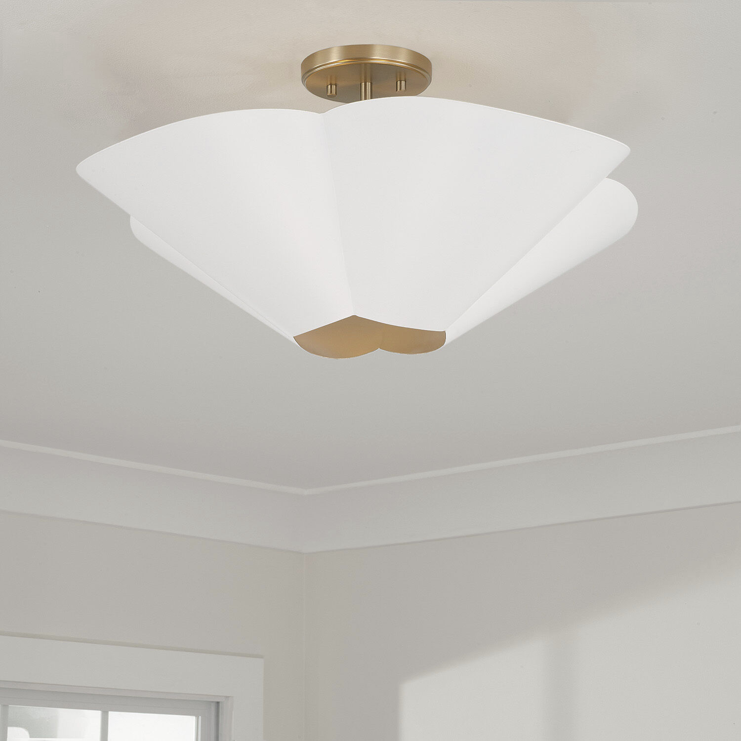Maeve 4 Light 23.25 inch Matte Brass and White Pendant Ceiling Light