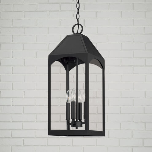 Burton 4 Light 10 inch Black Outdoor Hanging Lantern