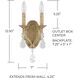 Blakely 2 Light 7 inch Antique Gold Sconce Wall Light in Included
