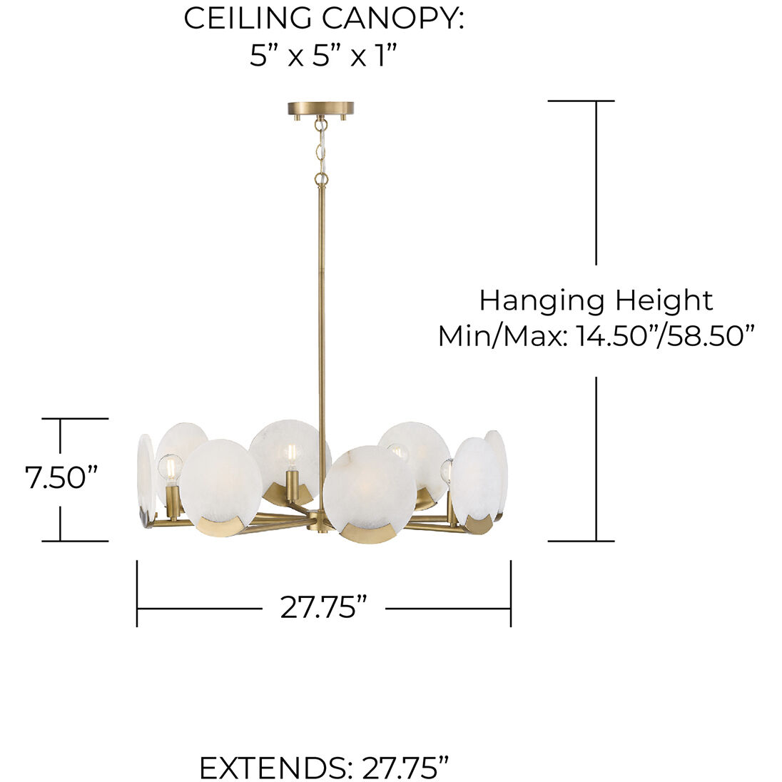 Oriya 8 Light 27.75 inch Aged Brass Chandelier Ceiling Light