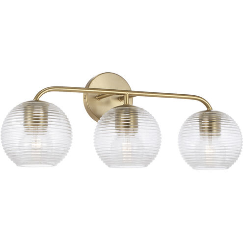 Dolan 3 Light 24.5 inch Matte Brass Vanity Light Wall Light