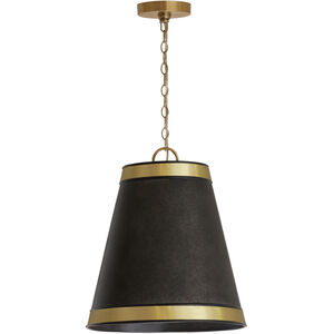 Barrow 3 Light 15 inch Galvanized Black and True Brass Pendant Ceiling Light
