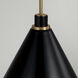 Bradley 1 Light 15 inch Aged Brass and Black Pendant Ceiling Light