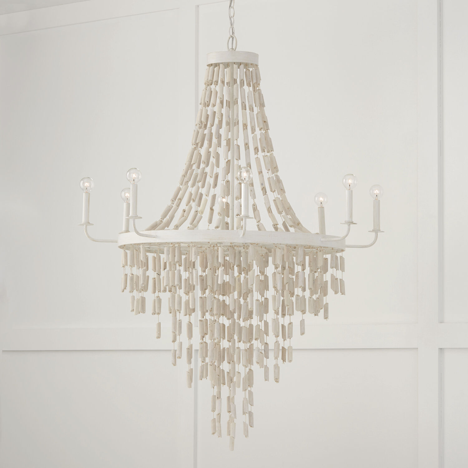 Carissa 8 Light 40.5 inch Organic White Chandelier Ceiling Light