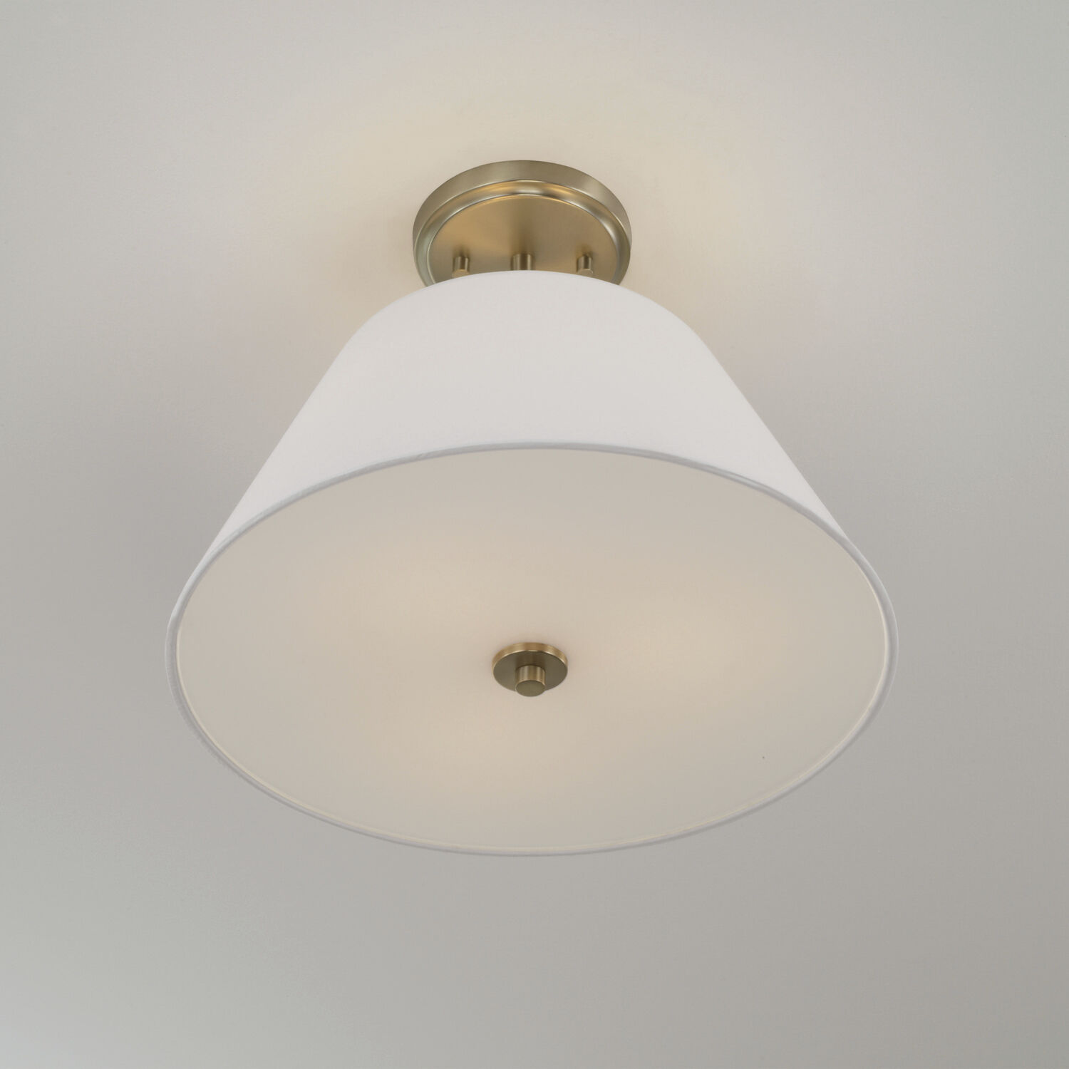 Parson 3 Light 15 inch Matte Brass Semi-Flush Ceiling Light, Convertible Dual Mount