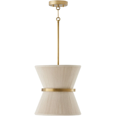 Capital Lighting Cecilia 1 Light 12 inch Bleached Natural Rope and Patinaed Brass Pendant Ceiling Light 341211NP - Open Box