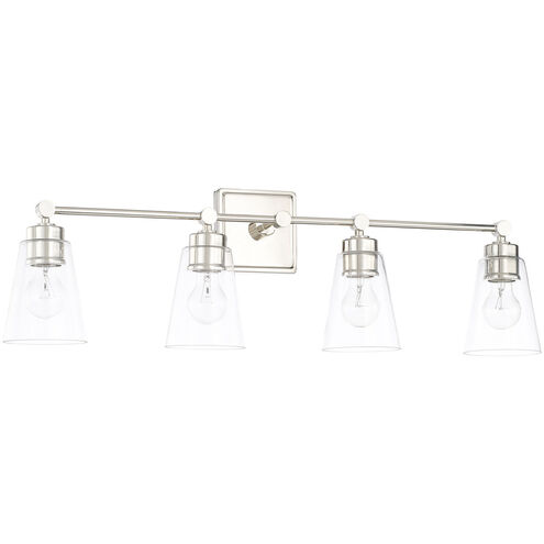 Rory 4 Light 33 inch Polished Nickel Vanity Light Wall Light