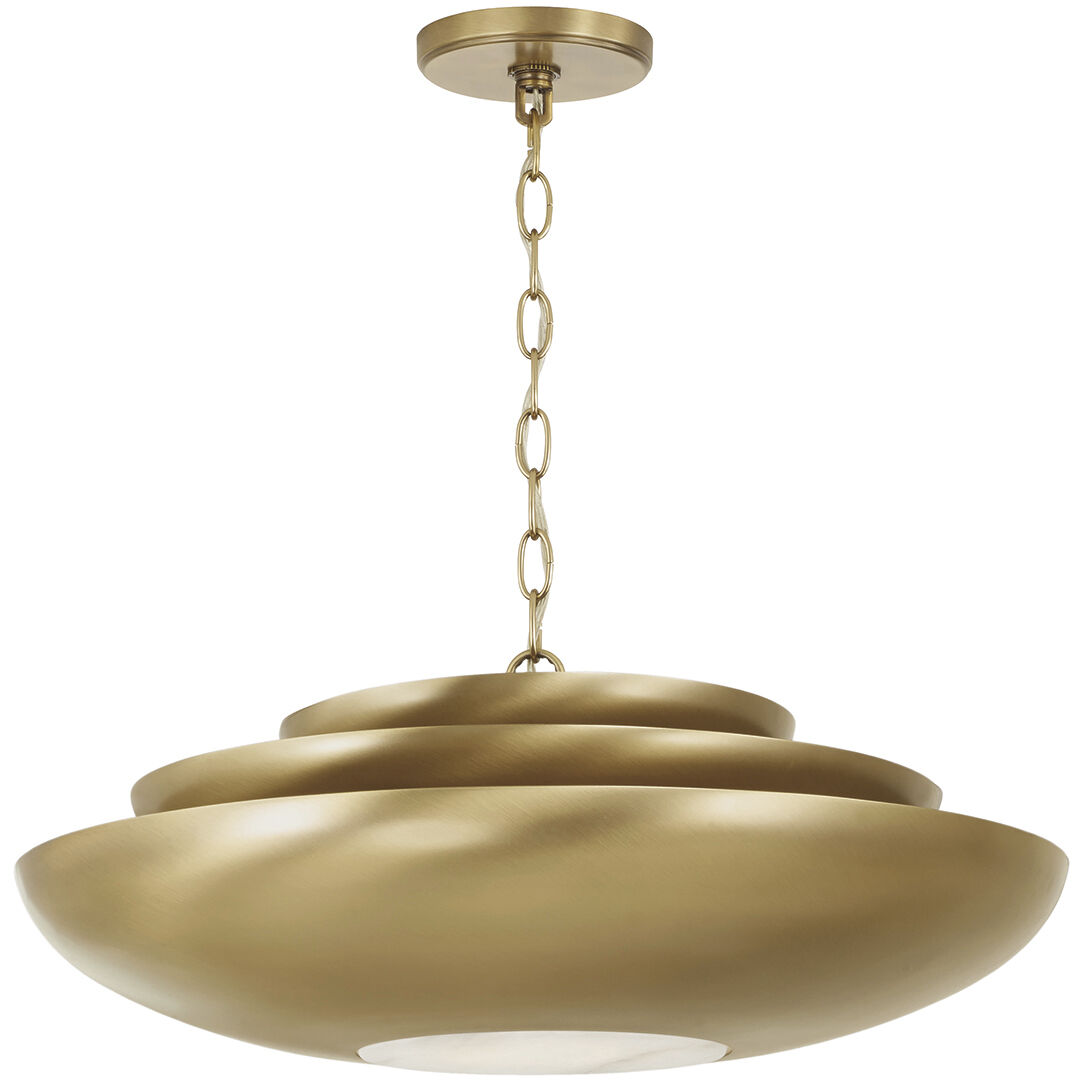 Gia 1 Light 21.5 inch Aged Brass Pendant Ceiling Light