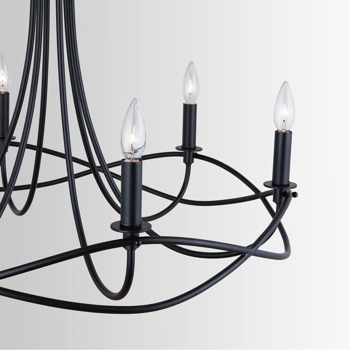 Sonnet 6 Light 30 inch Matte Black Chandelier Ceiling Light