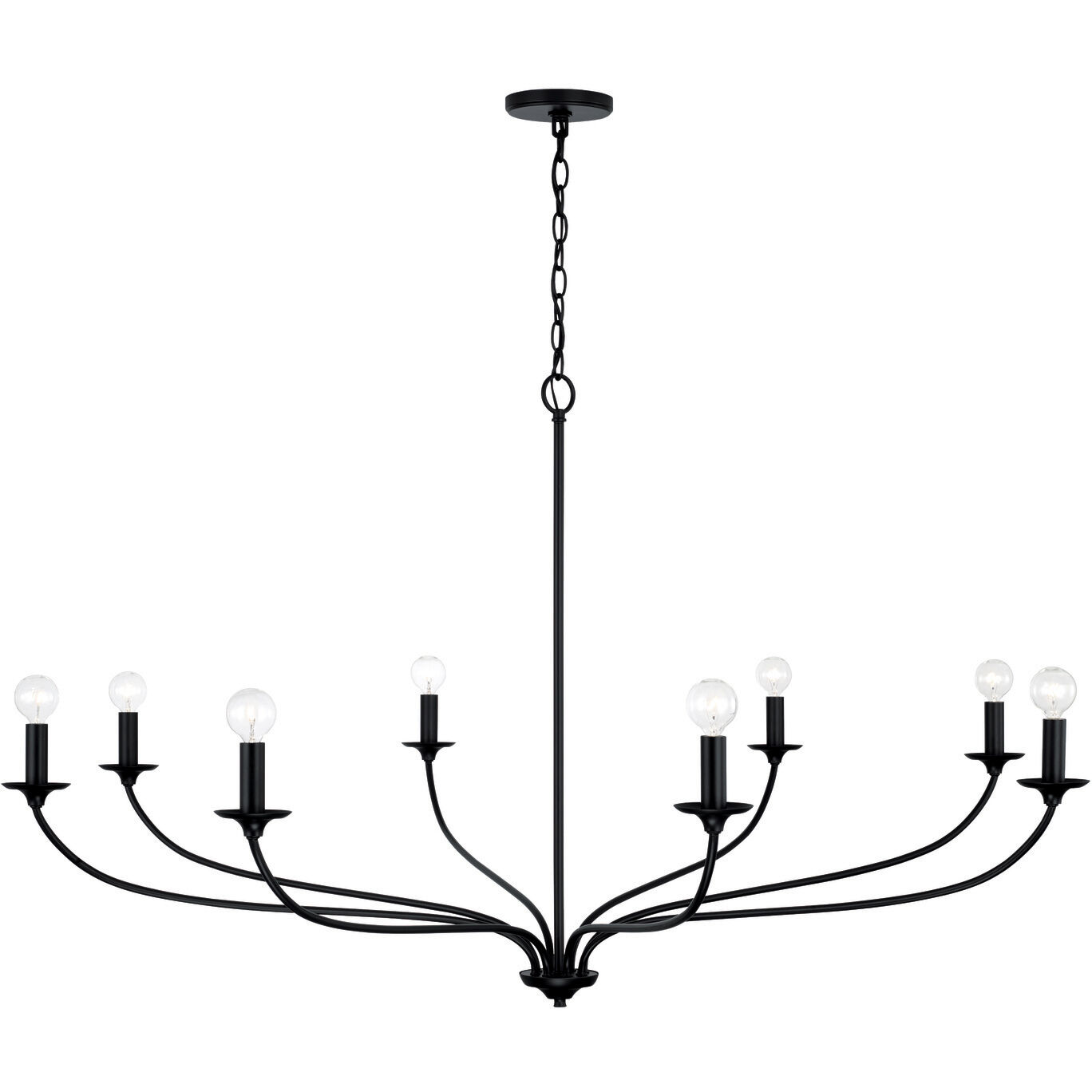 Dolan 8 Light 52 inch Matte Black Chandelier Ceiling Light