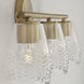 Dena 3 Light 23 inch Aged Brass Vanity Light Wall Light