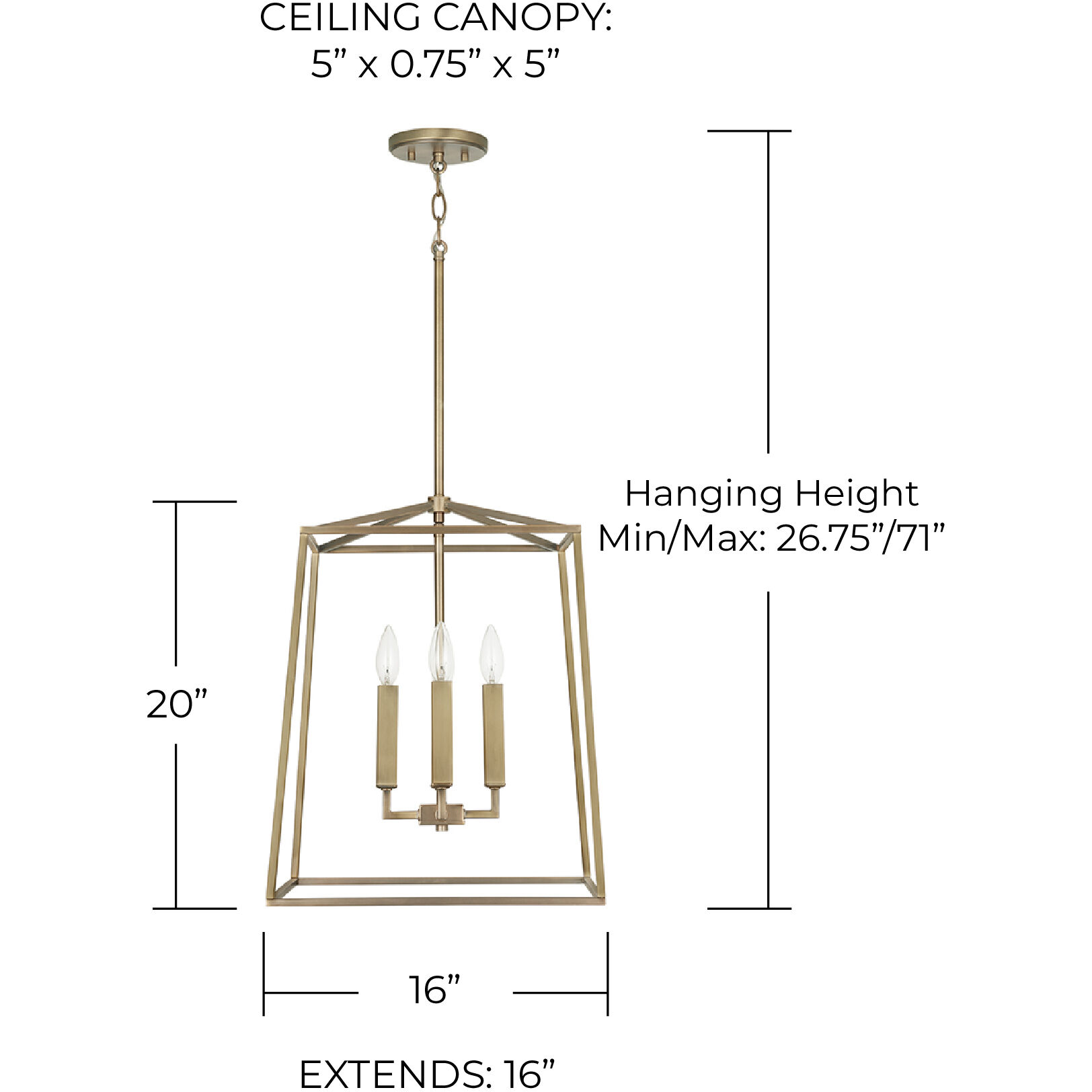 Thea 4 Light 16 inch Aged Brass Foyer Ceiling Light