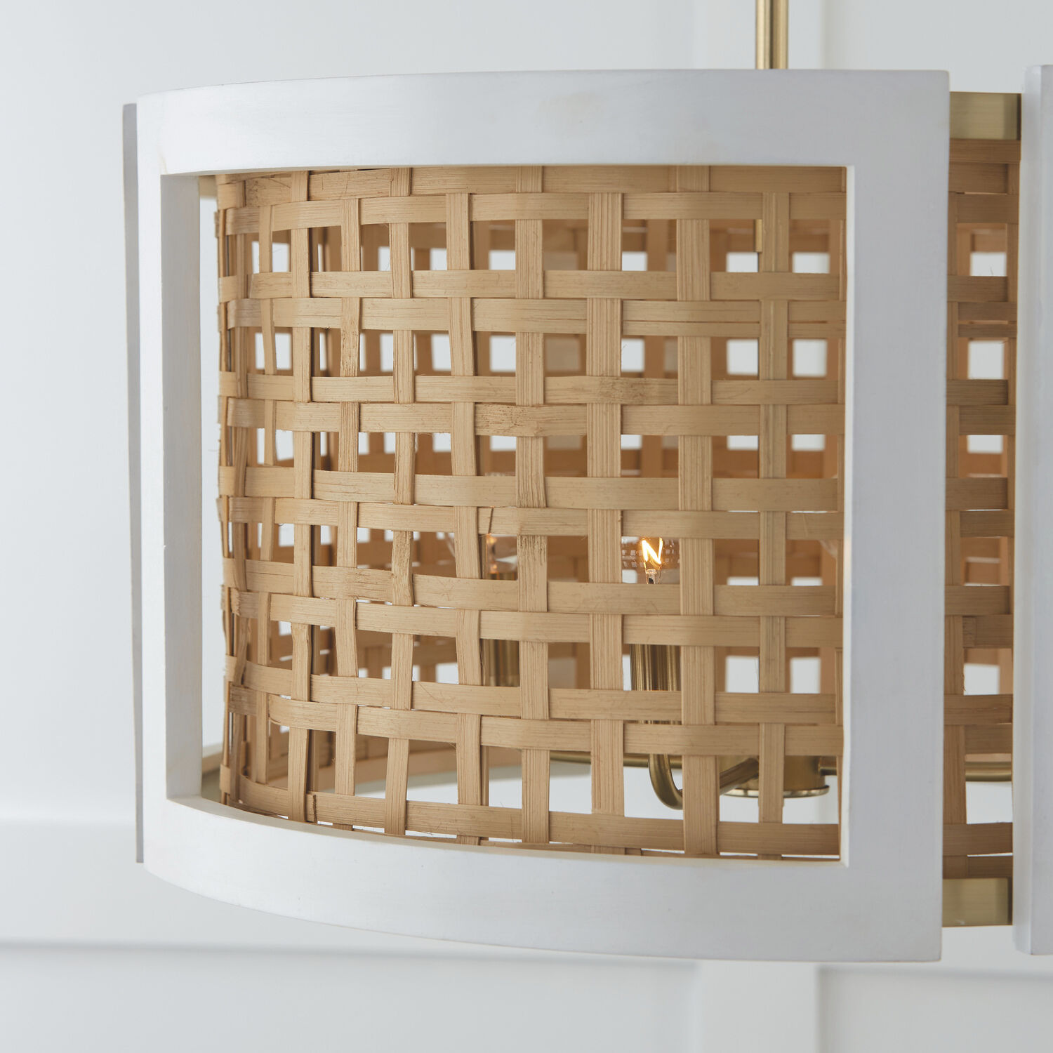 Lola 4 Light 24 inch Flat White and Matte Brass Pendant Ceiling Light