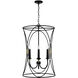 Amara 4 Light 19 inch Matte Black with Brass Foyer Ceiling Light
