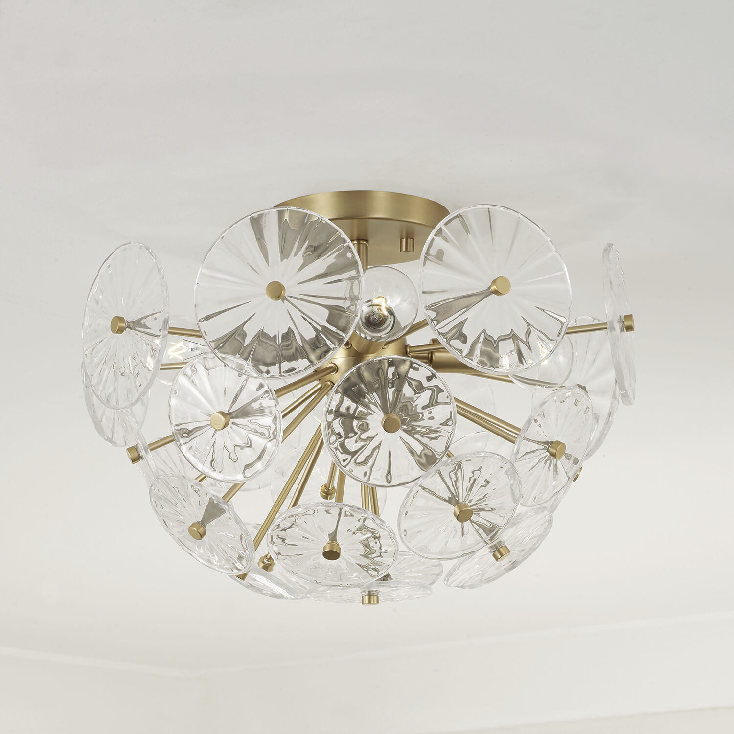 Emelie 4 Light 15.5 inch Matte Brass Semi-Flush Mount Ceiling Light