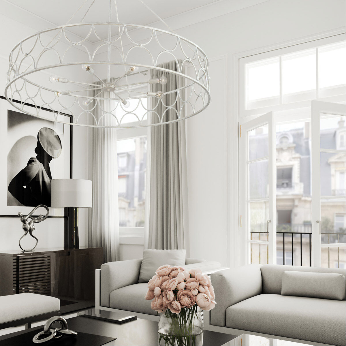 White candelabra ceiling light cheap