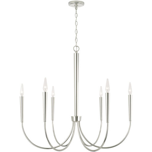 Holden 6 Light 33 inch Polished Nickel Chandelier Ceiling Light